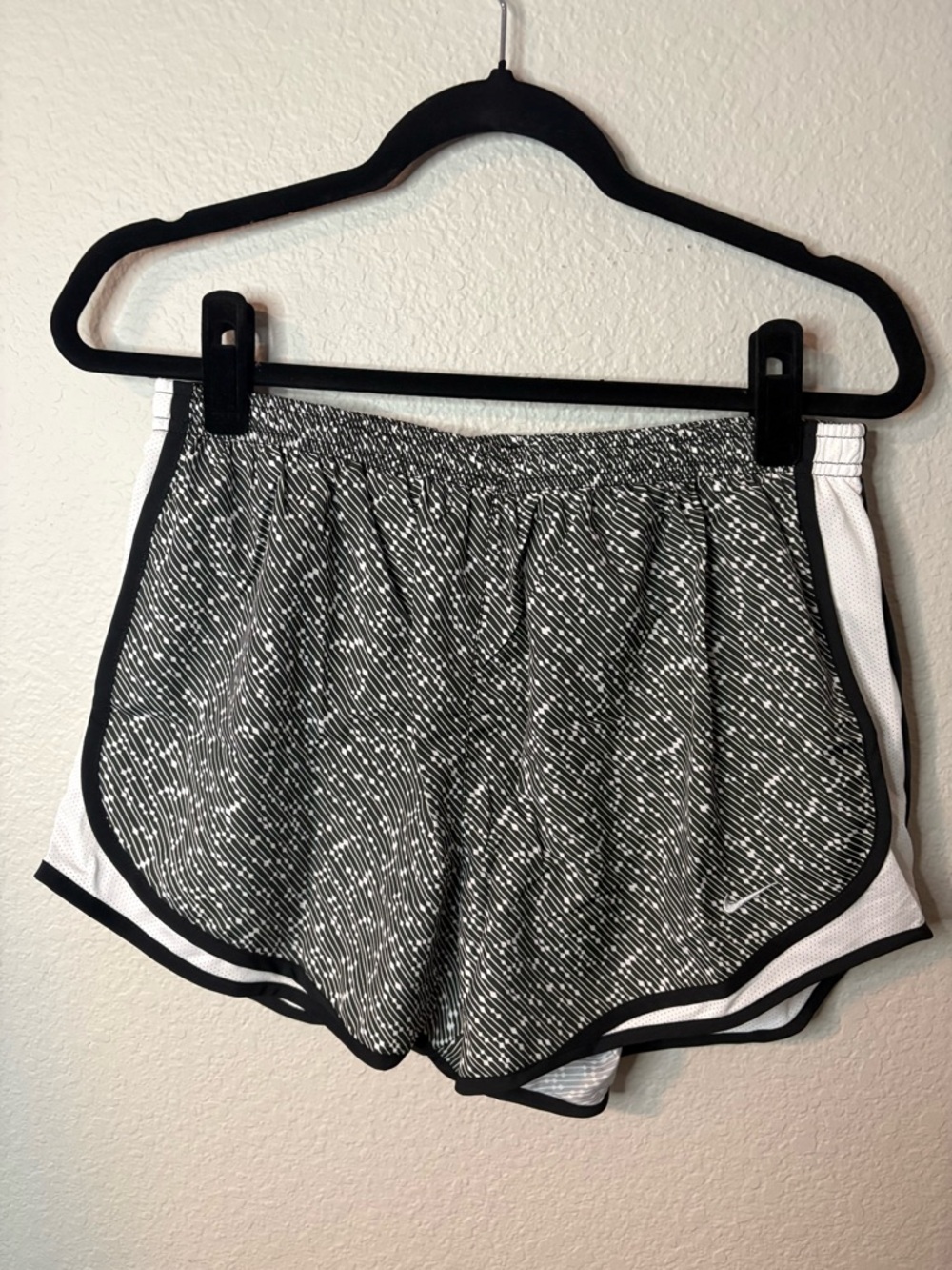 Nike Black & White Printed Running Shorts